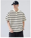Artistic Stripe Polo Short Sleeve T-Shirt