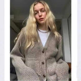 Women American Casual Stylish V-Neck Cardigan