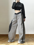 Wide Leg Striped Track Pants
