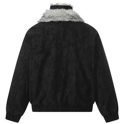 Streetwear Winter Vintage Fur Thicken Parkas Jacket