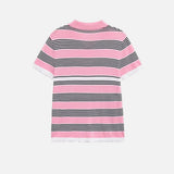 Durable Striped Knitted Short Sleeve Cardigan