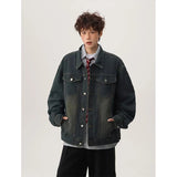 Trendy Blue Free Draping Casual Denim Jacket