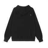 Y2K Rivet Patchwork Black Hip Hop Hooded Sweatshirt