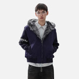 Versatile High Street Quilted Hooded Fur Jacket