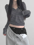 Slim Fit Striped Long Sleeve Hoodie