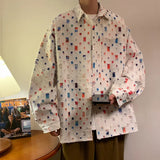 Oversized Plaid Casual Color Mens Shirt