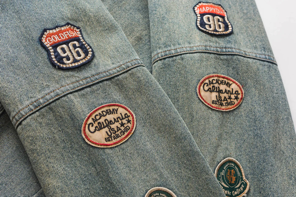 Cargo Patchwork Cowboy Denim Jacket