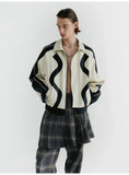 Streetwear Color Block Faux Leather Jacket