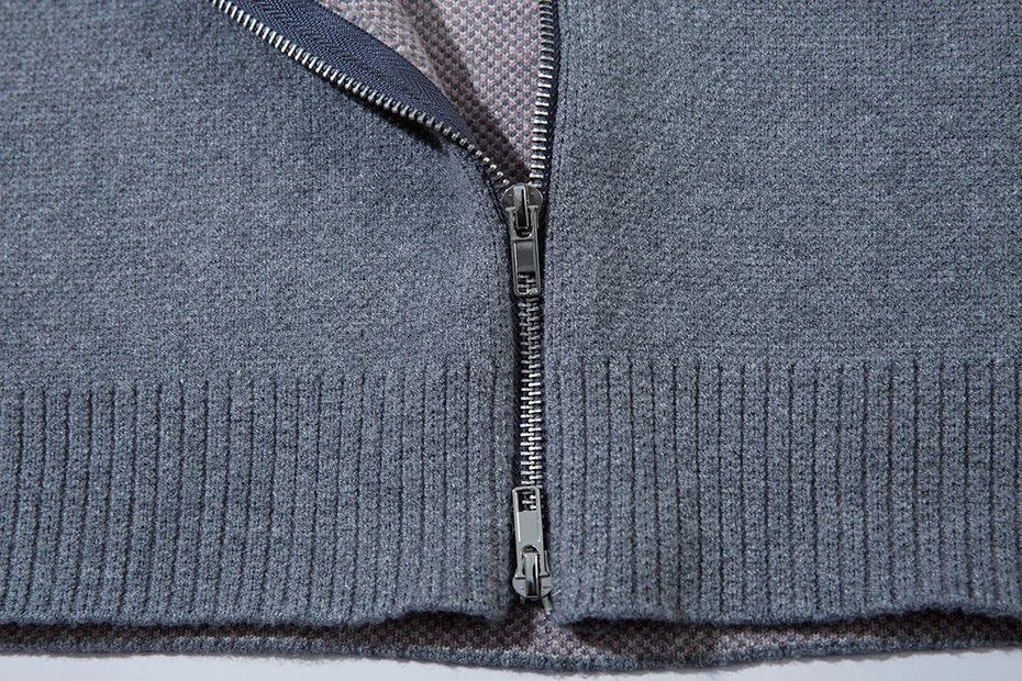 Raglan Sleeve Zip-Up Sweater
