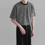 Casual Luxury Korean Style Textured O-Neck T-Shirt