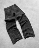 Y2K Distressed Retro Embroidery Jeans