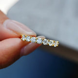Luxurious Seven Star Row Moissanite Diamond Ring