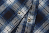 Long-sleeve Star Patch Lapel Plaid Shirt