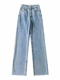 Straight High Waist Women's Denim Pants