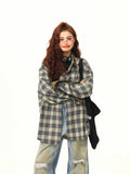 Contrasting Color Design Plaid Shirt