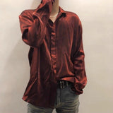 Red Velvet French Solid Color Shirt