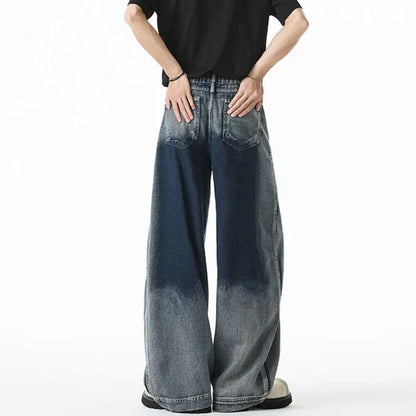 Vibrant Color Contrast Tie-Dye Straight Jeans