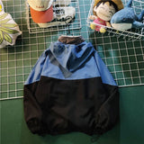 Half Zipper Windbreaker Hooded Jacket