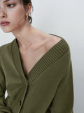 Ethereal Green Cool Slim Fit V-Neck Cardigan