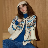 Y2K Cozy Fair Isle Color Block Cardigan