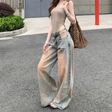 Vintage Retro Rhinestone Baggy Jeans