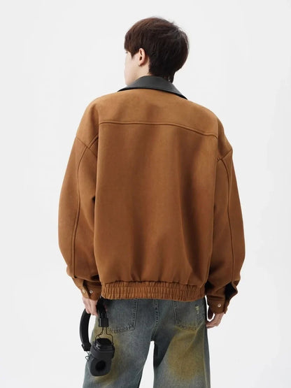 Kinetic Color Blocked Tooling Lapel Jacket