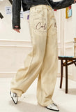 Plush High Waist Hip Hop Straight Leg Jeans