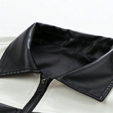 Contrast Colors Leather Biker Jacket