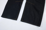 Streetwear Spliced Wide Leg Baggy Denim Jeans