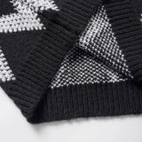 Streetwear Diamond Argyle Striped Knitted Sweater