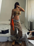 Women Retro Distressed Wide Leg Ripped Jeans