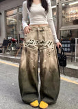 Cowboy Style Printing Wide Fit Denim Jeans