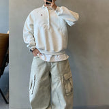 Retro Embroidered Turn Down Collar Sweatshirt