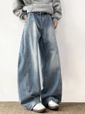 American Style Blue Hip Hop Wide Leg Jeans