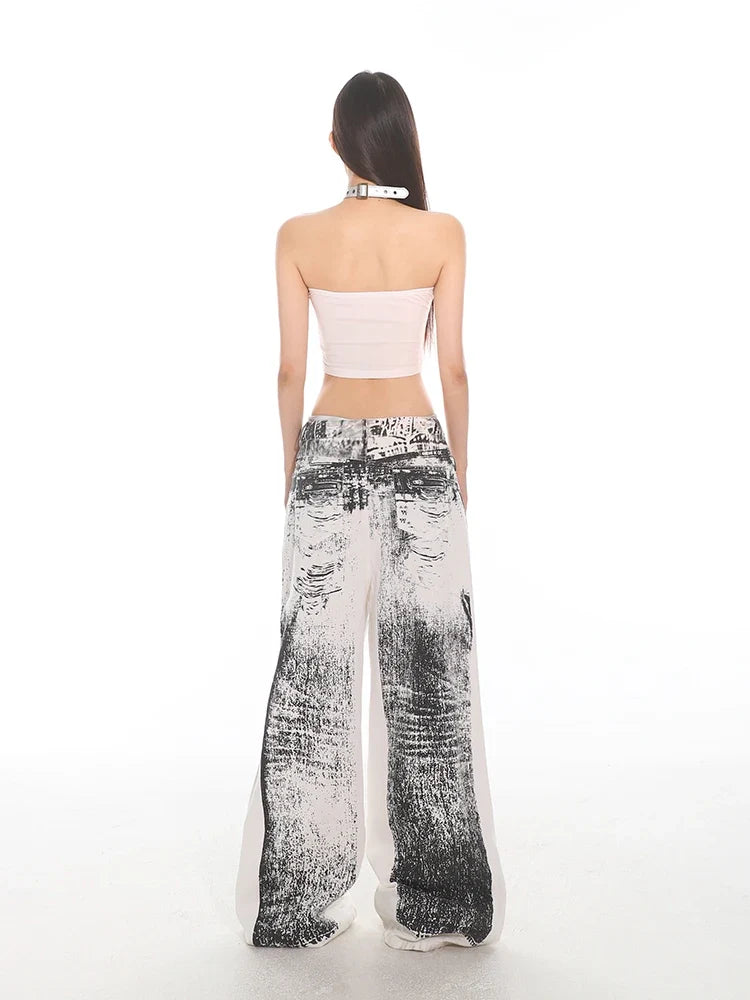 White Ripped Baggy Denim Jeans