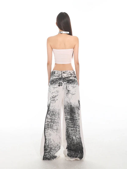 White Ripped Baggy Denim Jeans