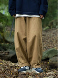 Retro Japanese Solid Color Elastic Pants