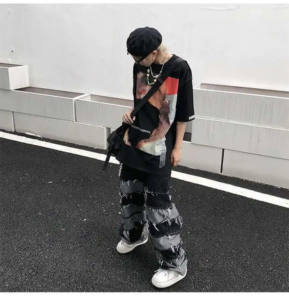 Darkwear Tassel Patchwork Denim Jeans