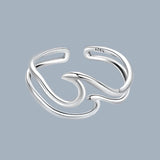 Minimalist Sterling Silver Ocean Wave Ring