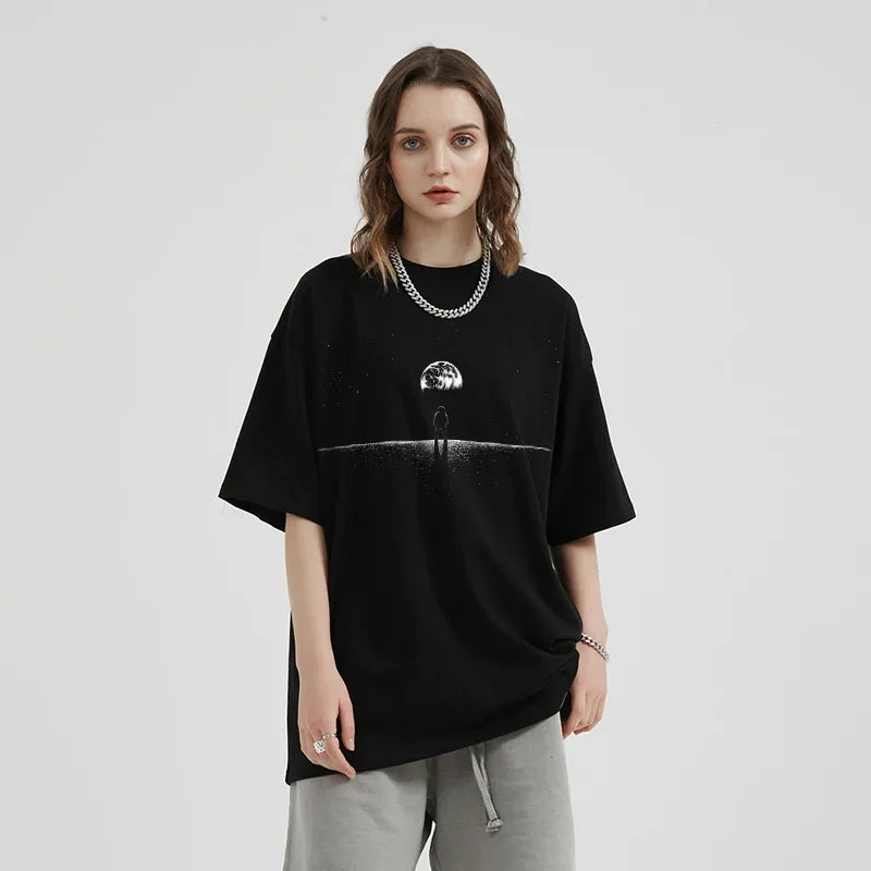 Space Oversized Graphic T-Shirt