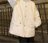 Thick Hip Hop Stand Collar Faux Leather Jacket