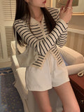 Slim Fit Striped Knitwear Cardigan