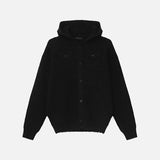 Frayed Design Thick Knit Hooded Knits Cardigan