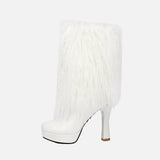 Y2K Winter Faux Fur Platform Mid Calf Boots