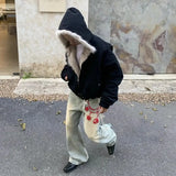 Velvet Gothic Warm Padded Faux Fur Hooded Jacket