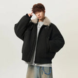Winter Padded Fur Collar Belt Woolen Jacket