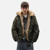 Retro Thick Quilted Fur Collar Jacket