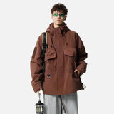Stylish Pockets Hooded Mountaineering Windbreaker Jacket