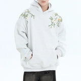 Embossed Flower Vine Velvet Hoodie