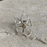 Silver Daisy Creative Vintage Ring